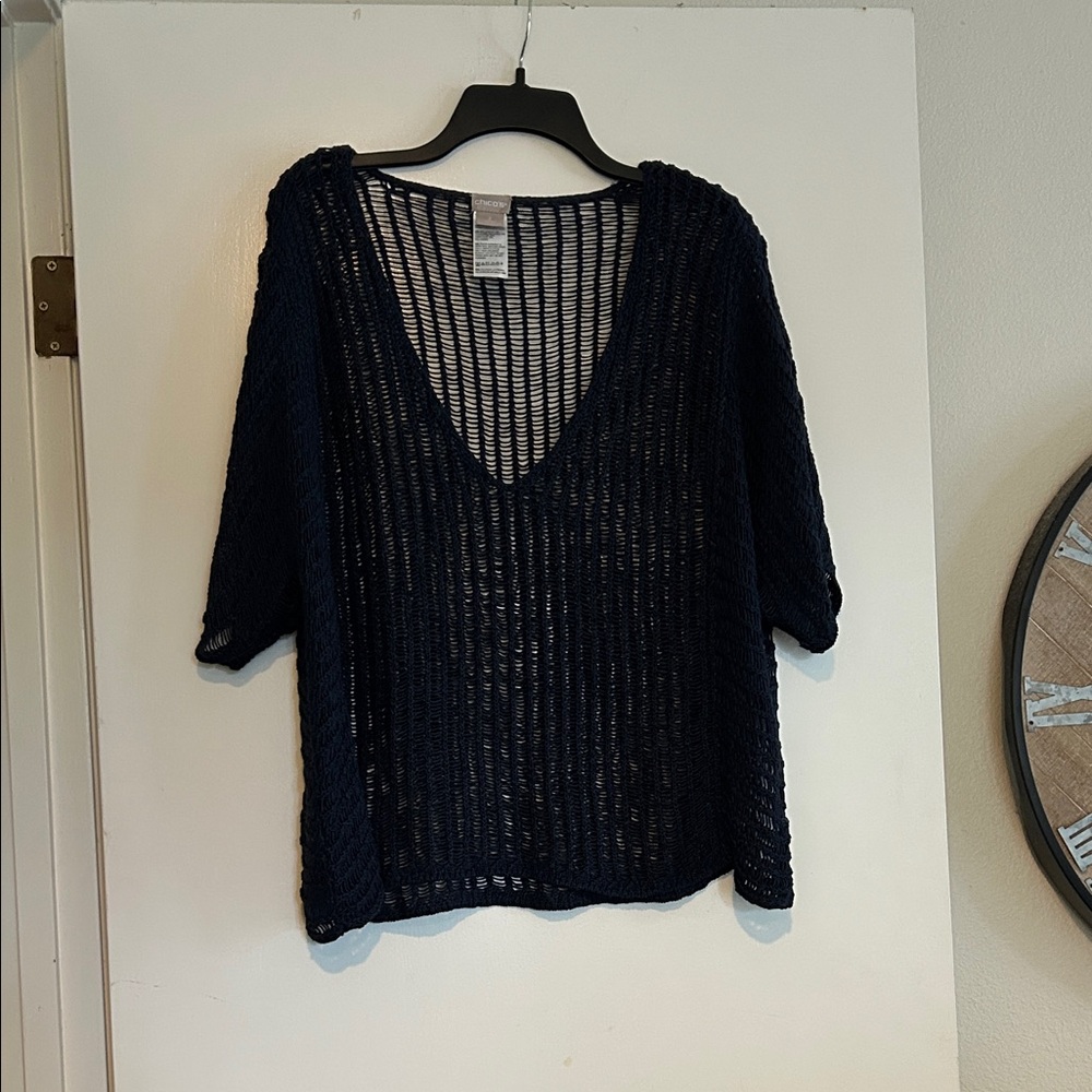 Chico's size 2 Navy Knit Top